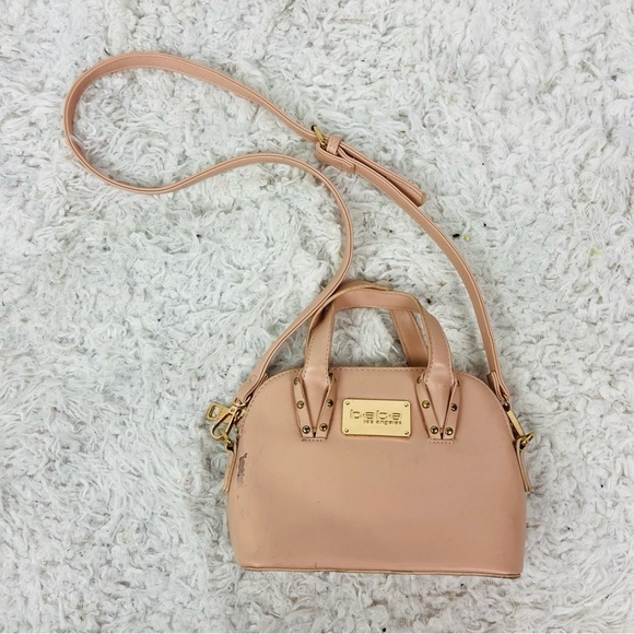 bebe Handbags - BEBE Nude blush faux Leather Crossbody purse